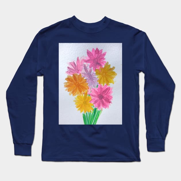 Flower bouquet in watercolor Long Sleeve T-Shirt by Ivy Moon Creations